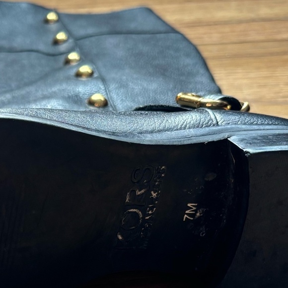 Michael Korn Leather Riding Boots with Gold Accents Size 7 - Picture 2 of 8